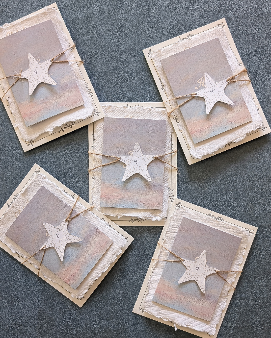 Handcrafted wedding invitation with botanical details